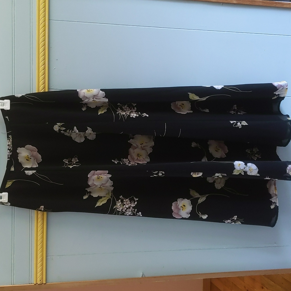 Black floral skirt